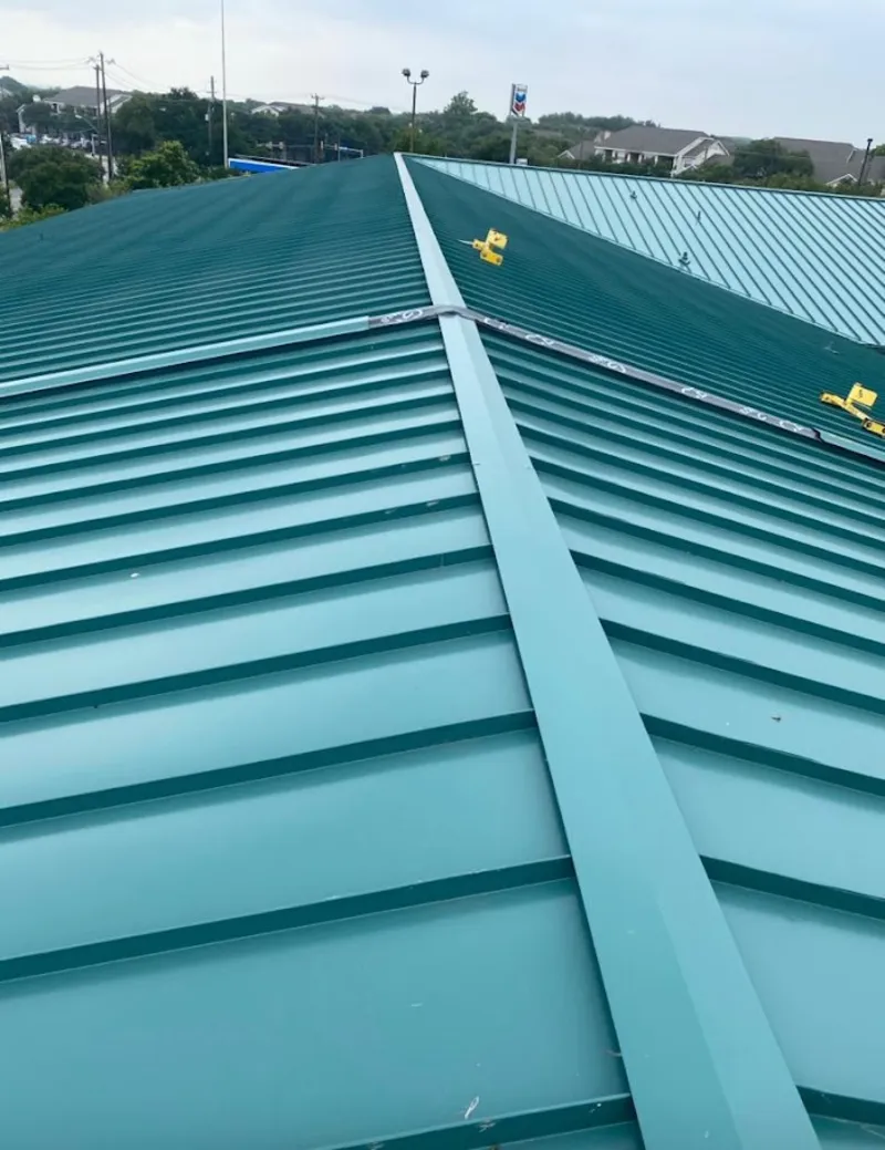 Green commercial metal roof ridge and valley for Metal Roof Repair in Forks